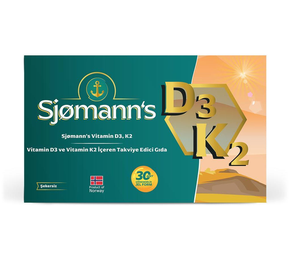 Sjomann's Vitamin D3 and K2 Chewable Jelly Supplements - 30 Count, Supports Bone and Immune Health - Vitamin & Supplement