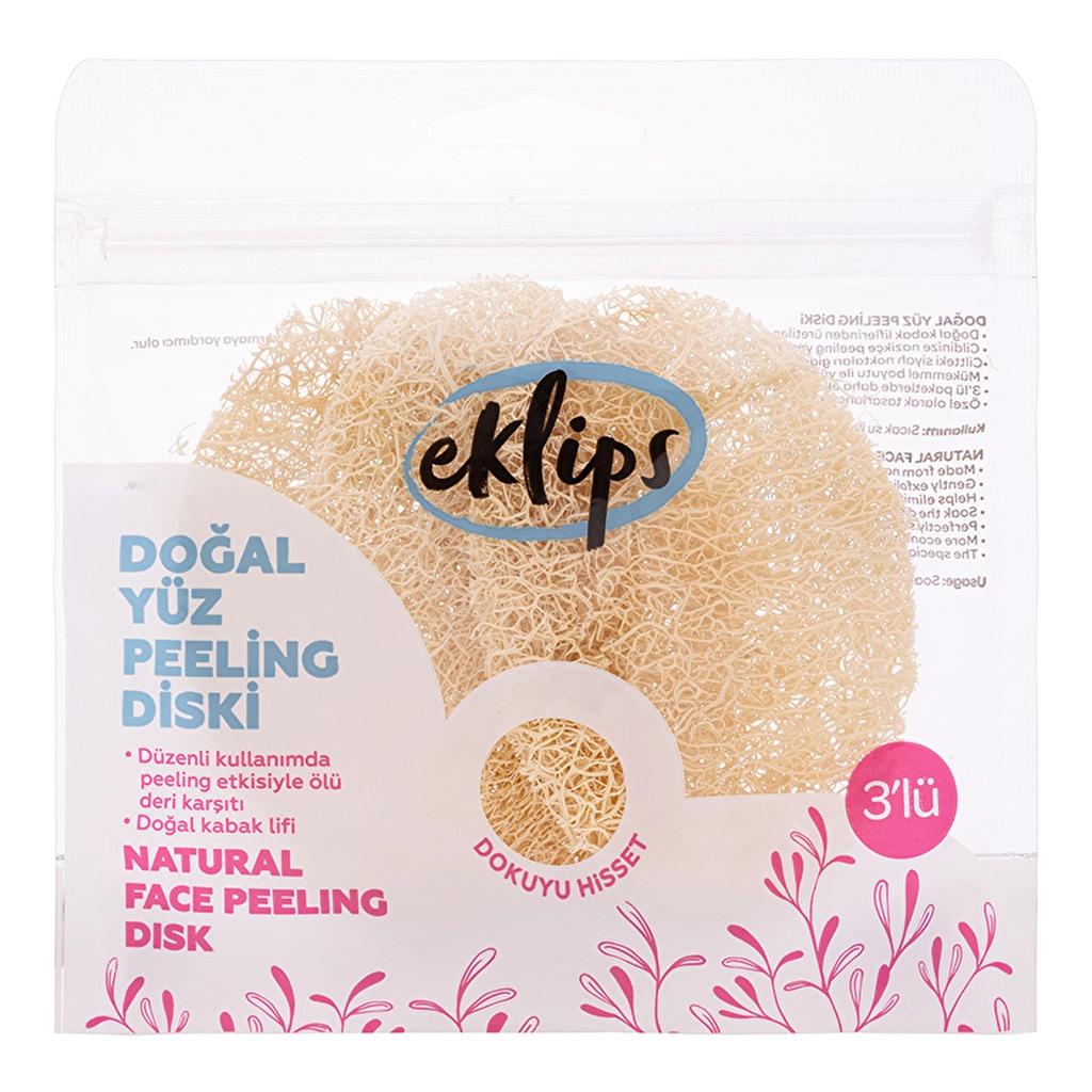 Eklips Loofah Facial Exfoliating Discs for Smooth Skin Pack of 3