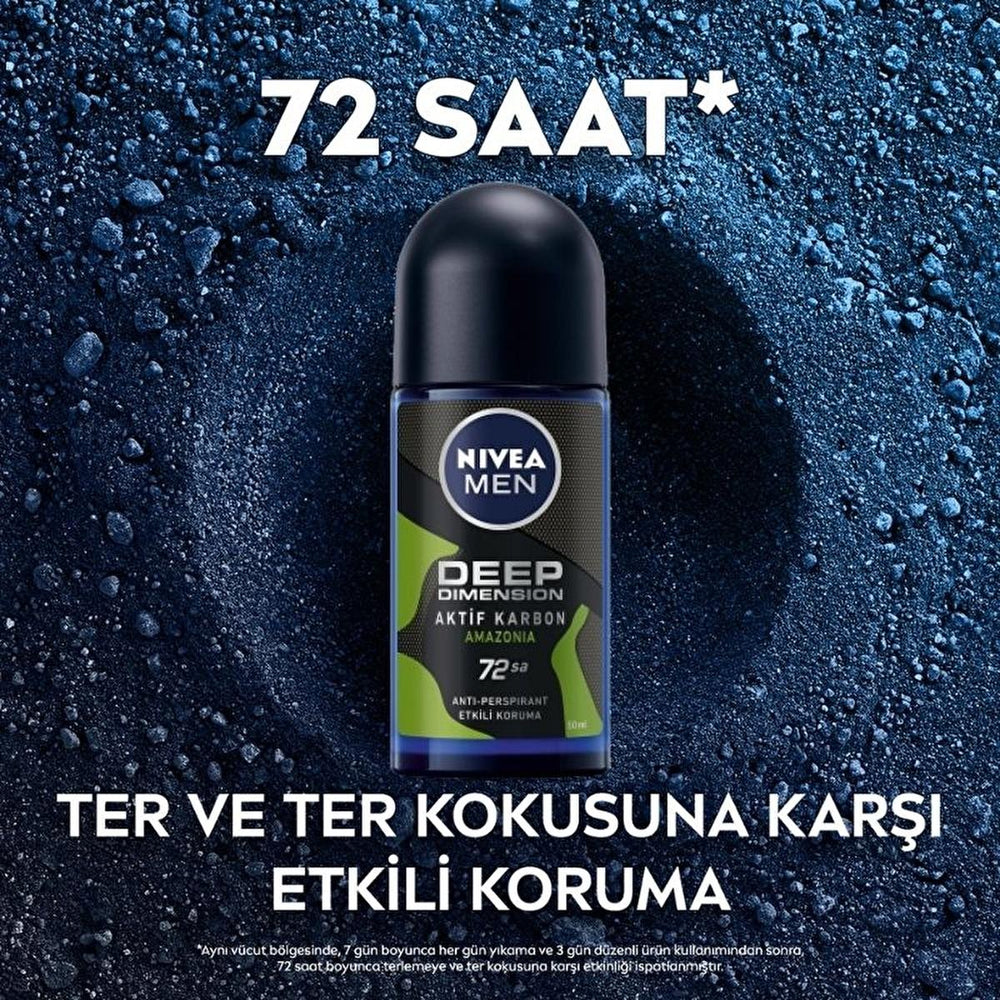 Nivea Men Deep Dimension Amazonia Roll-on Deodorant - Long Lasting Anti-Perspirant Protection for Men, 72 Hours - view 3