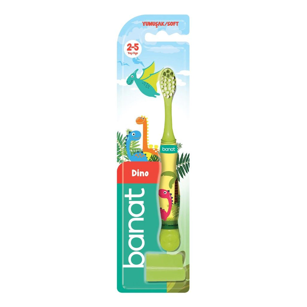 Banat Dino Soft Kids Toothbrush for Gentle Cleaning