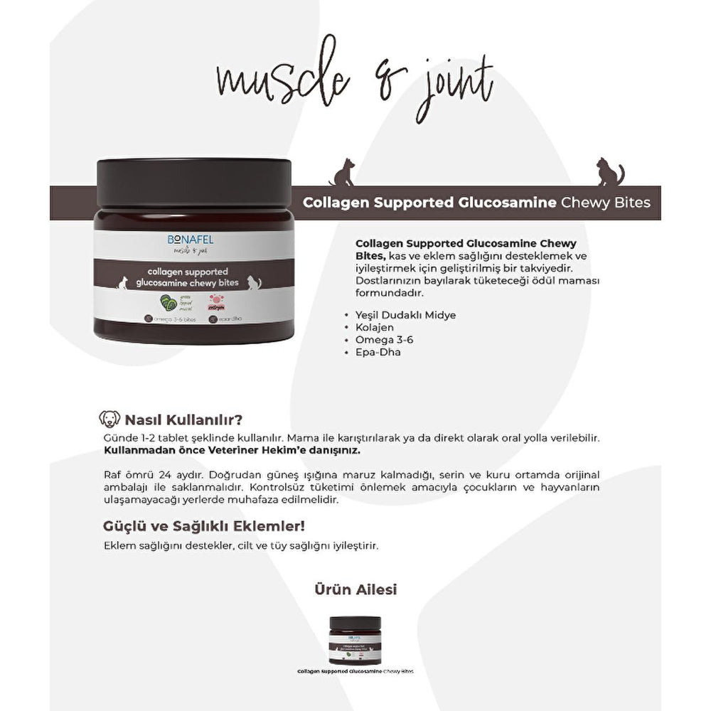 Bonafel Pet Supplement for Cats & Dogs - Glucosamine & Spirulina Chewable Tablets for Joint Health - view 3