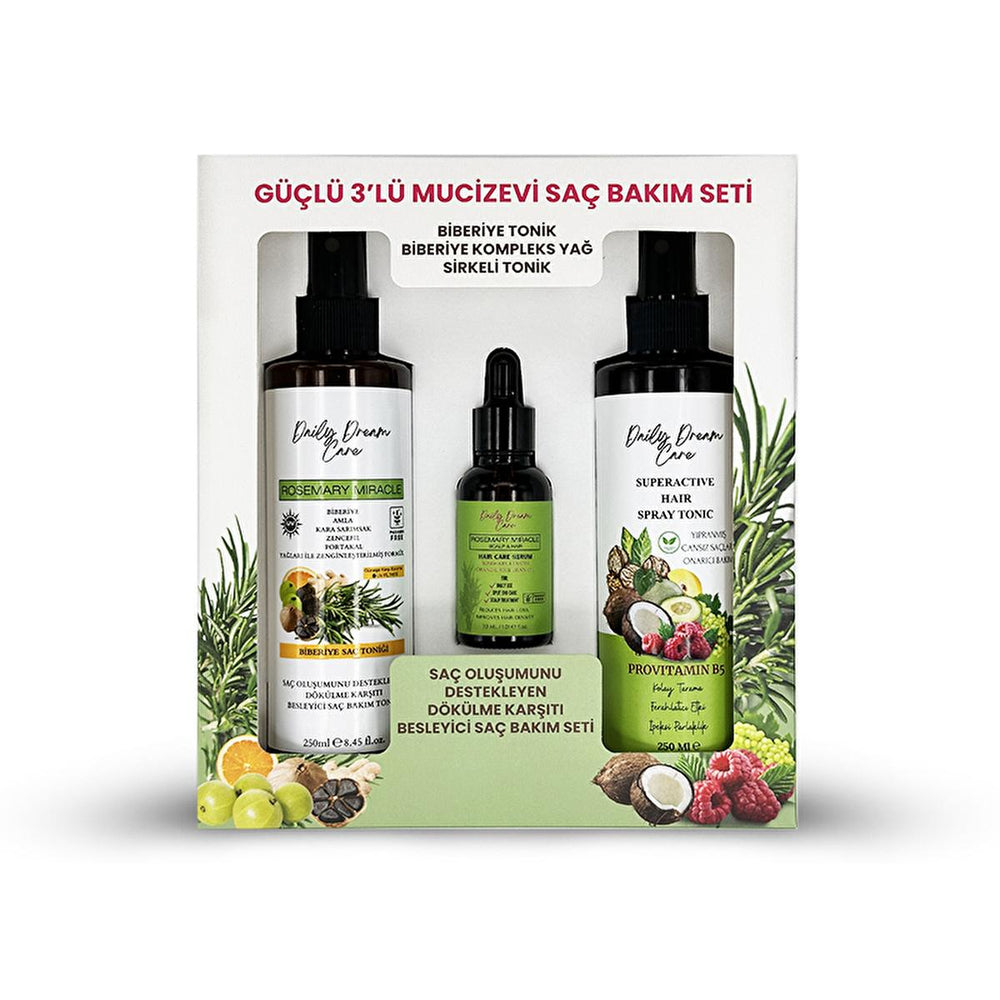 True Bee Rosemary Hair Care Set - 3 Piece Nourishing Hair Loss Treatment with Tonic, Serum, and Oil - view 2