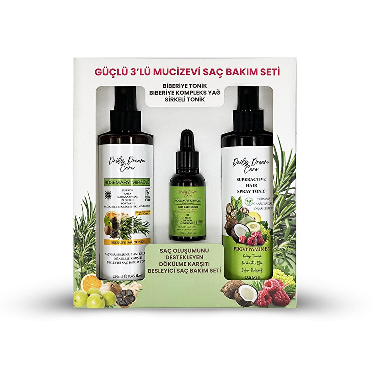 True Bee Rosemary Hair Care Set - 3 Piece Nourishing Hair Loss Treatment with Tonic, Serum, and Oil True Bee Rosemary Hair Care Set - Nourishing 3-Piece Kit rosemary hair care, hair loss treatment, nourishing hair tonic, hair serum with provitamins, natural hair oil, hair care set, hair nourishment, hair protection, UV protection for hair, daily hair care routine, True Bee hair products