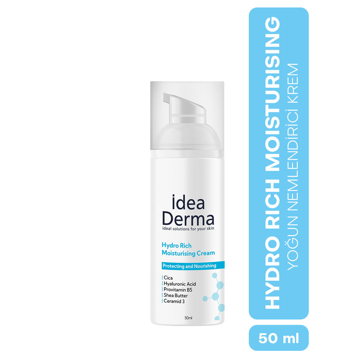 Idea Derma Hydro Rich Moisturising Cream for Dry Skin 50ml
