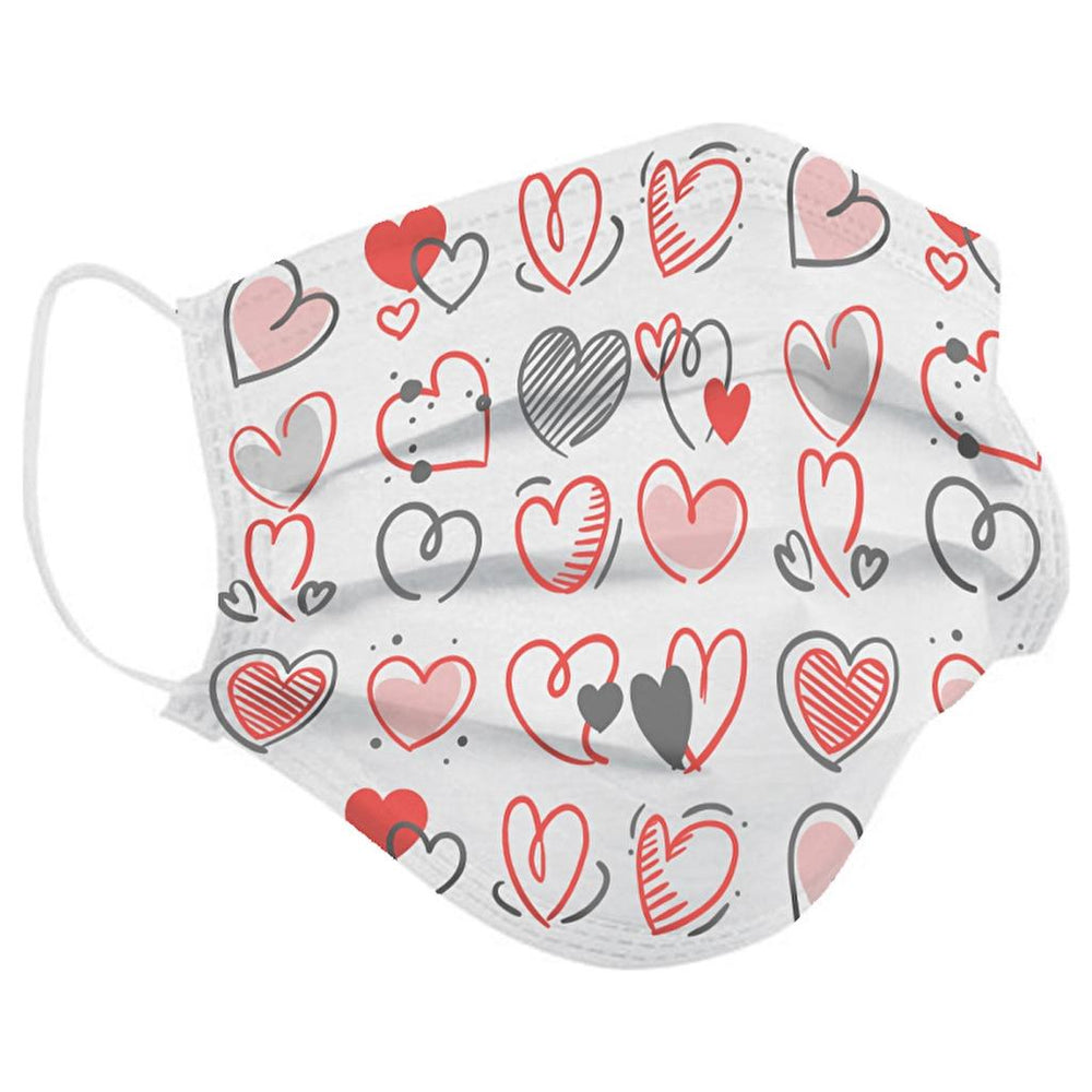 Eklips Strawberry Scented Heart Print Face Mask 10 Count