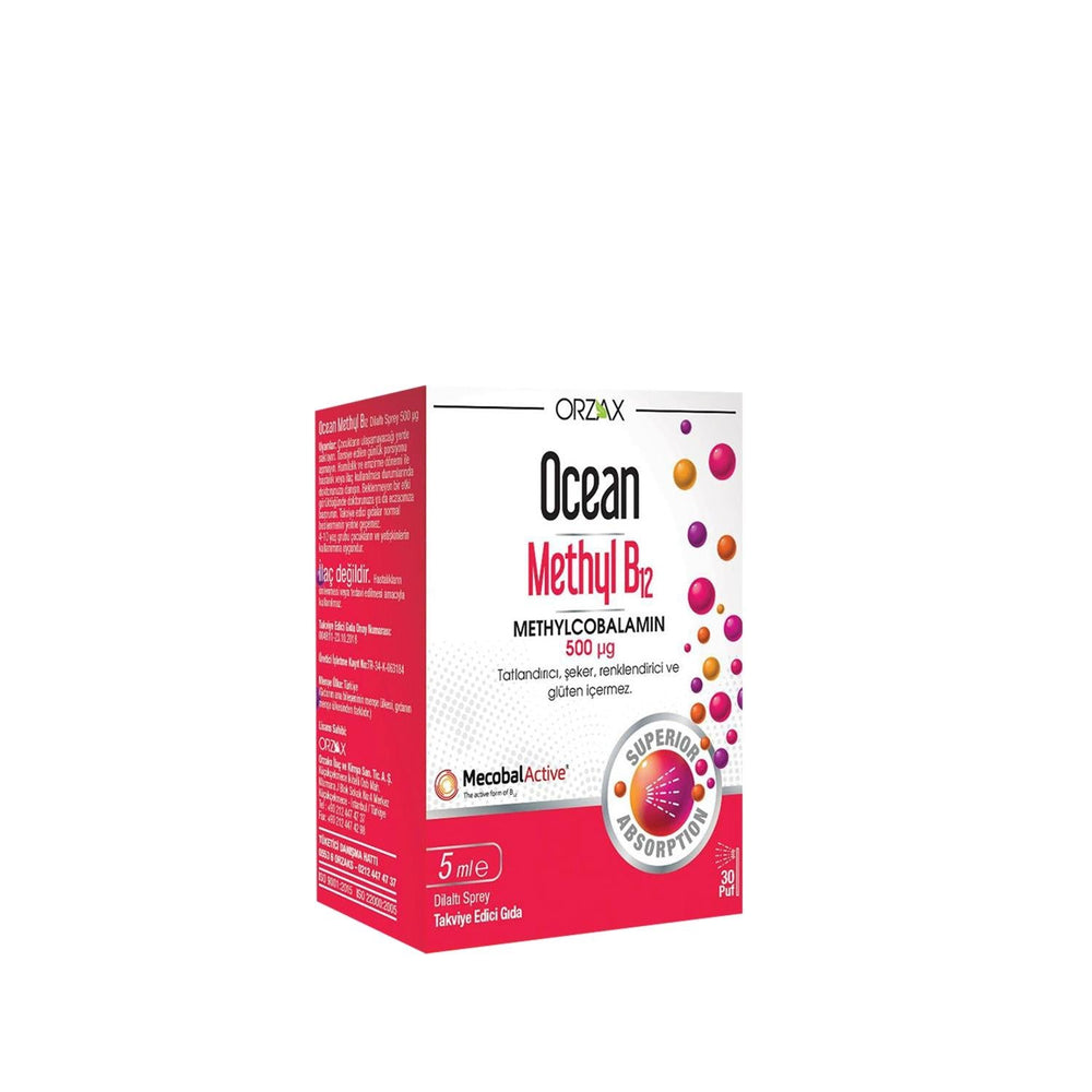 Ocean Vitamin B12 Methylcobalamin Sublingual Spray Supplement for Adults & Children - 500 mg, 5 ml - image 2