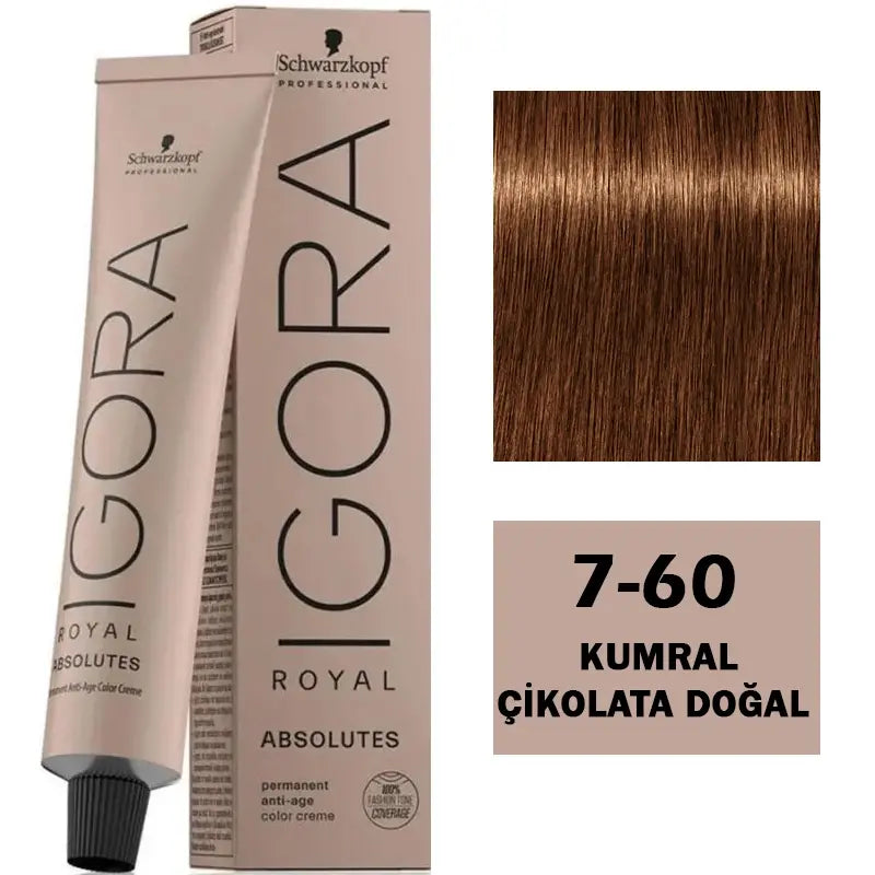 Igora Royal Absolutes 7-60 Medium Auburn Chocolate Natural 60ml