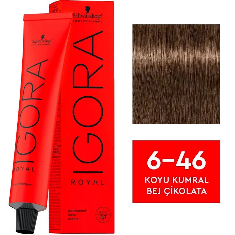 Igora Royal Permanent Color Creme 6-46 Dark Blonde Beige Chocolate 60ml