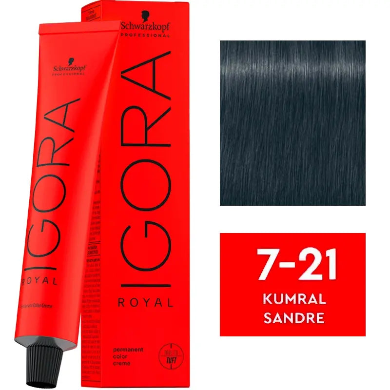 Igora Royal Permanent Color Creme 7-21 Medium Blonde Cendre 60ml