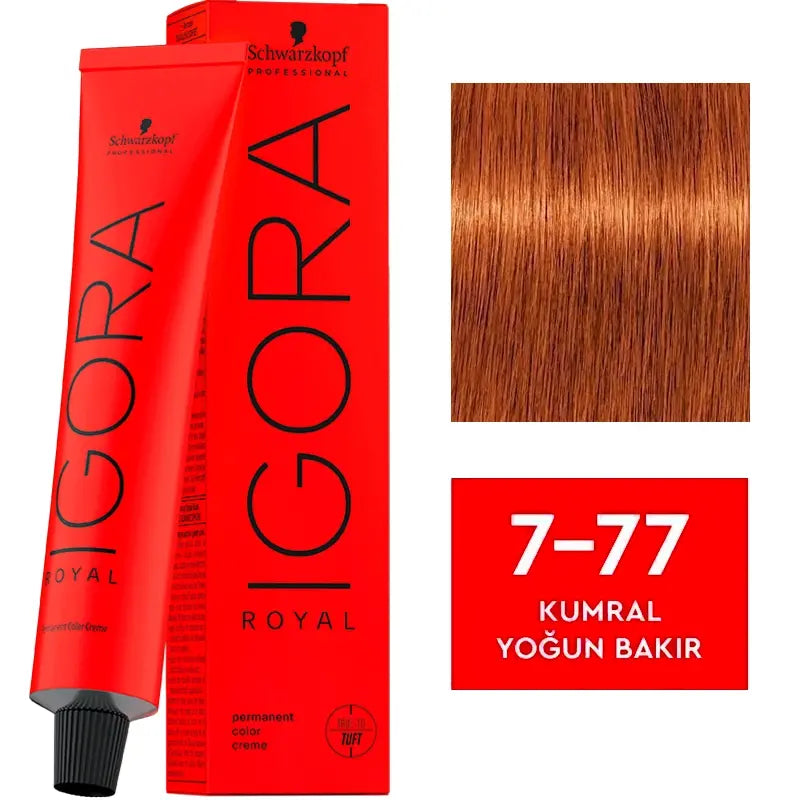 Igora Royal Permanent Color Creme 7-77 Intense Copper 60ml