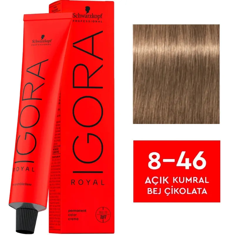 Igora Royal Permanent Color Creme 8-46 Light Blonde Beige Chocolate 60ml