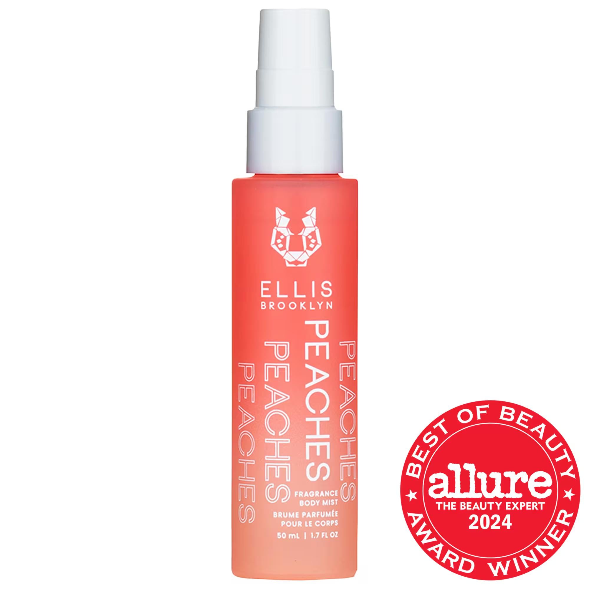 PEACHES Fragrance Mist - Fresh Floral &amp; Fruity Scent for Hair &amp; Body - Clean Beauty, 90s Inspired PEACHES Fragrance Mist - Fresh &amp; Floral Scent fragrance mist, body mist, peach fragrance, floral scent, clean beauty, 90s inspired fragrance, hair fragrance, body fragrance, women&#39;s fragrance, floral fragrance, fruity florals, sweet peach, orange flower, sugared musk, glass bottle, fine mist sprayer, CLEAN at Sephora, nostalgic fragrance, everyday fragrance, fresh scent, long-lasting fragrance