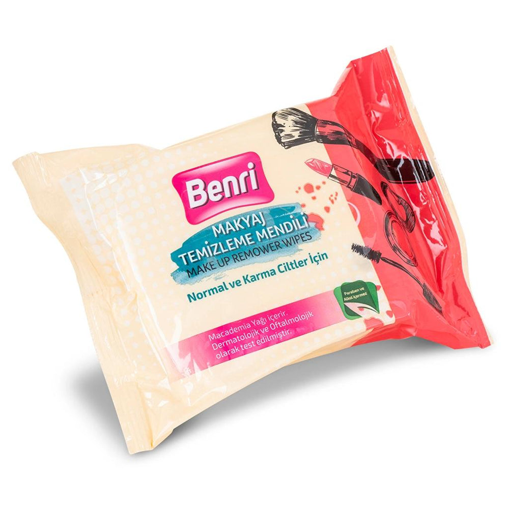 Benri Makeup Remover Wipes for Normal & Combination Skin 25 Count