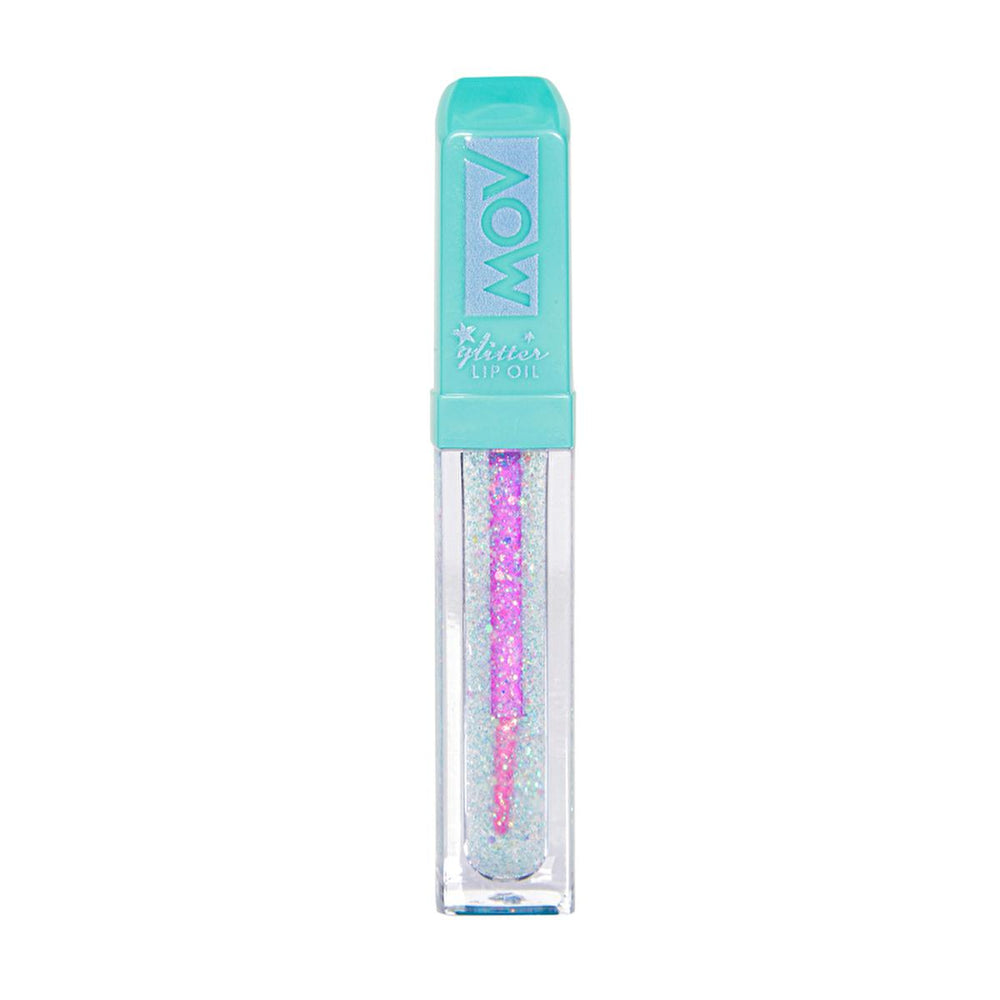 Mov Cosmetics Glitter Lip Oil - Shiny Green Lip Gloss for Vibrant Lip Makeup - Lip Gloss