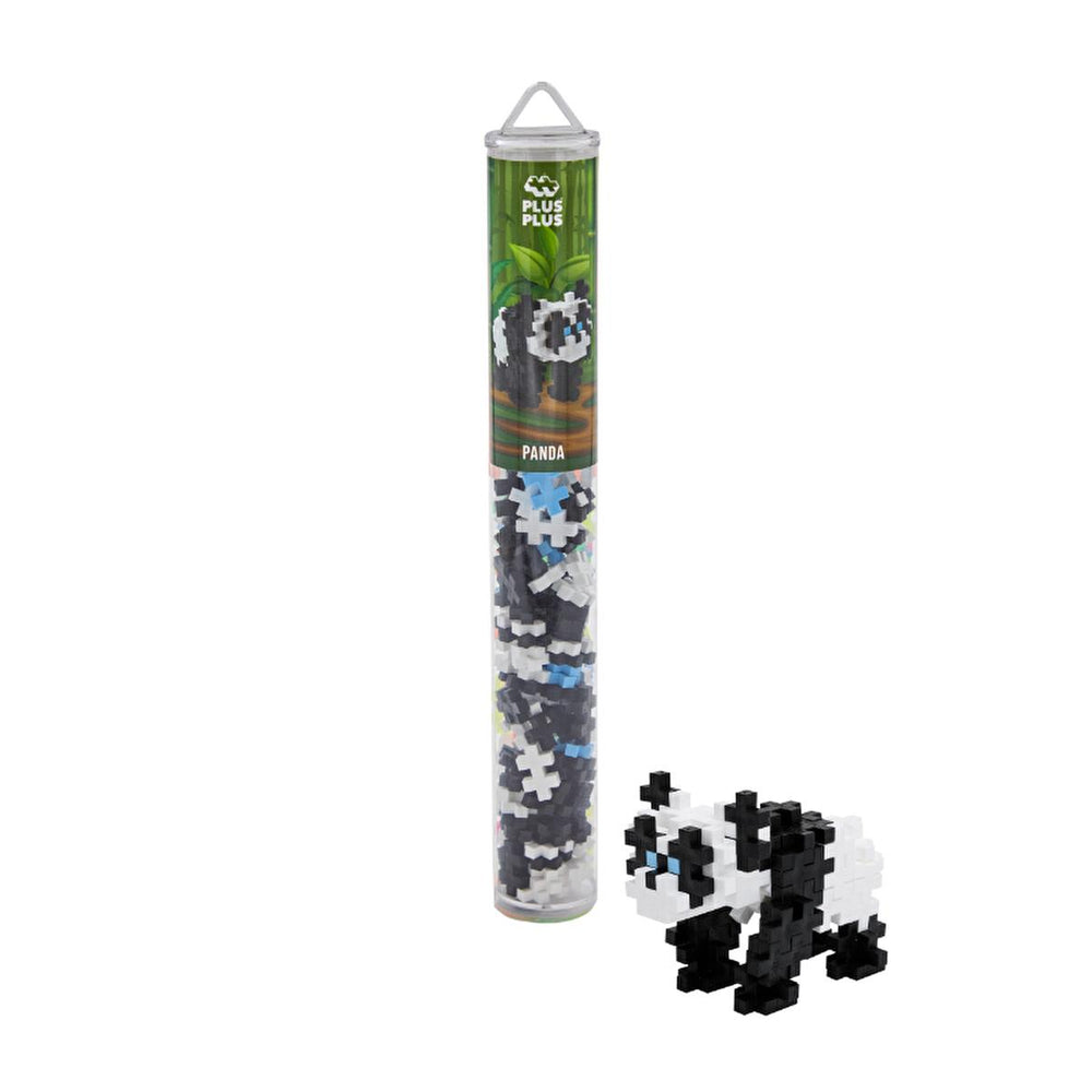 Plus Plus Panda 100 Piece Construction Toy Set in Reusable Tube - Danish Made for Creative Play - Toy