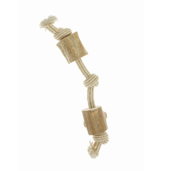 Imac Coffee Wood 3-Knot Rope Dog Toy for Medium Breeds 35cm