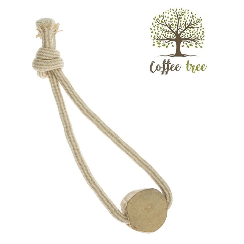 Imac Coffee Wood Dog Chew Toy with Rope 35 cm