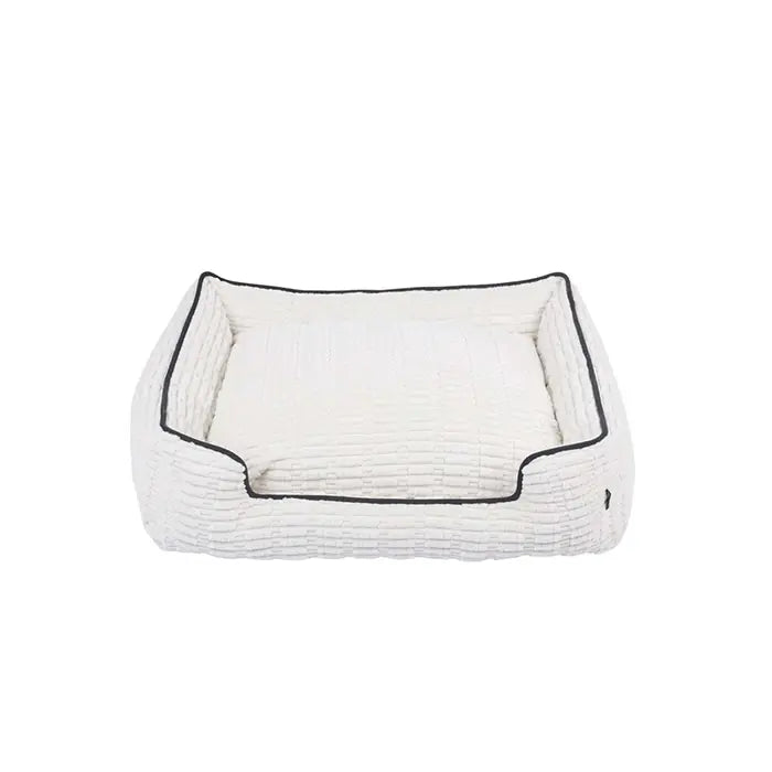 M-Pets Warm Hug Velvet Pet Bed for Cats and Dogs White Large