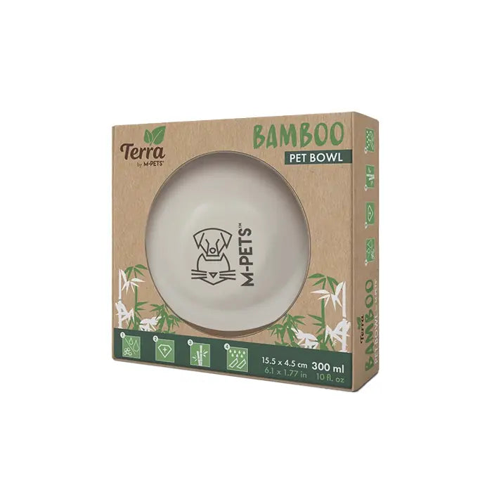 M-Pets Bamboo Pet Food and Water Bowl Eco-Friendly 300ml