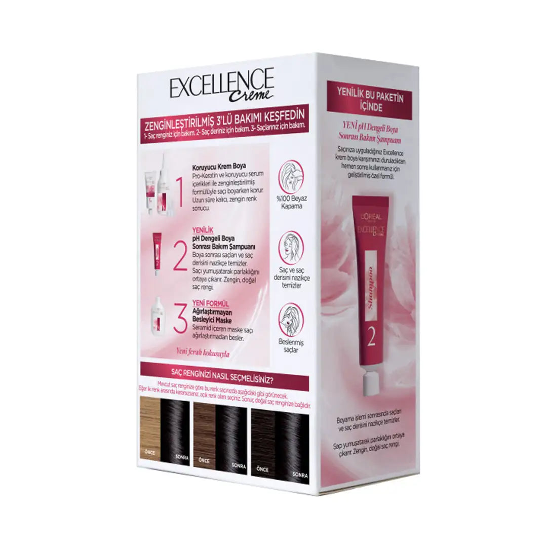 Loreal Excellence Creme Hair Dye 1-01 Deep Black