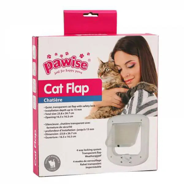 Pawise Cat Door - Indoor and Outdoor Pet Entry Flap