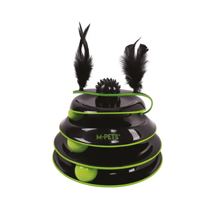 M-Pets Castle Play Tower Interactive Cat Toy Black & Green