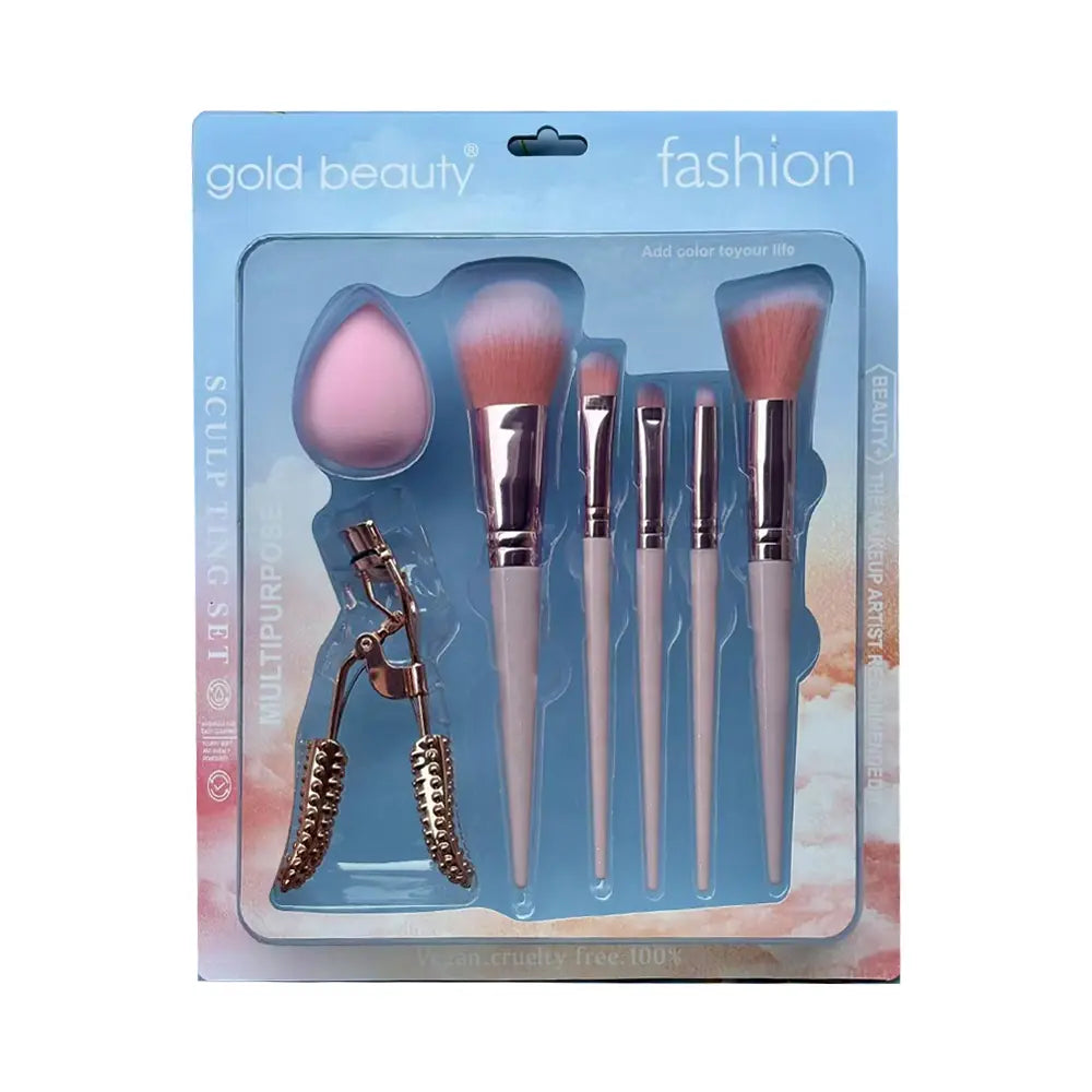 Gold Beauty EP-742 7-Piece Makeup Brush Set