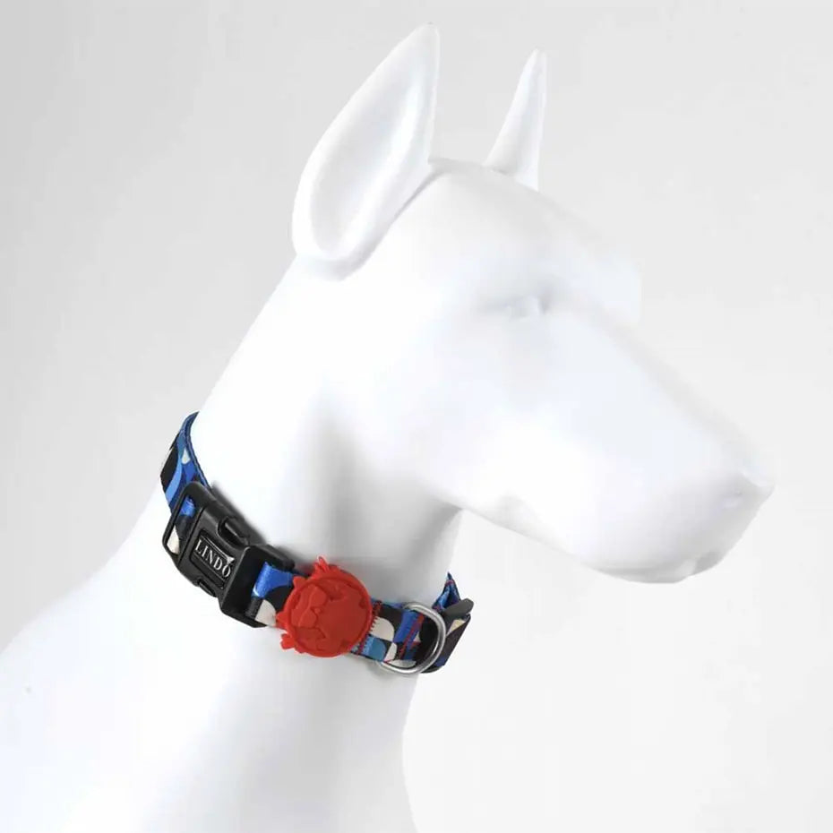 Lindo Red Line Dog Collar Stylish Daily Wear Small 30-44cm