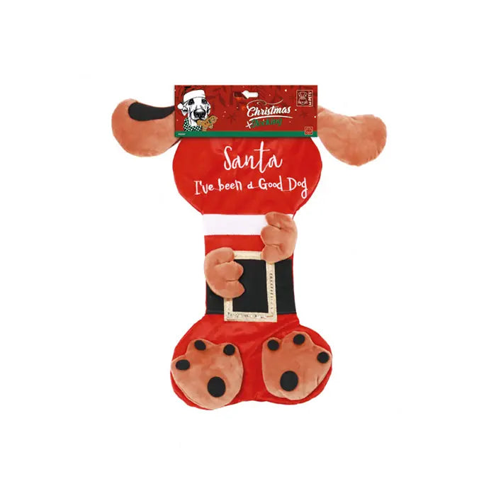 M-Pets Christmas Stocking Doggy Plush Toy for Dogs