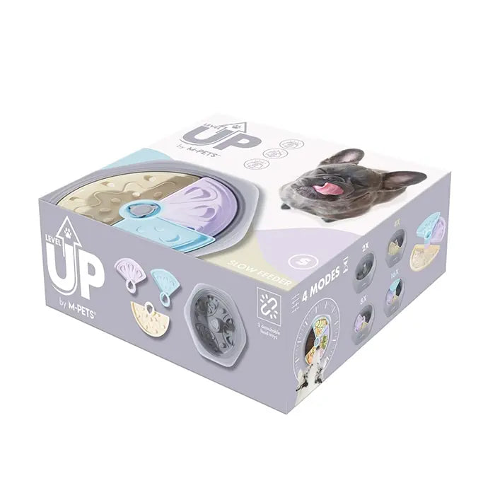 M-Pets Level Up Adjustable Slow Feeder Dog Bowl Small
