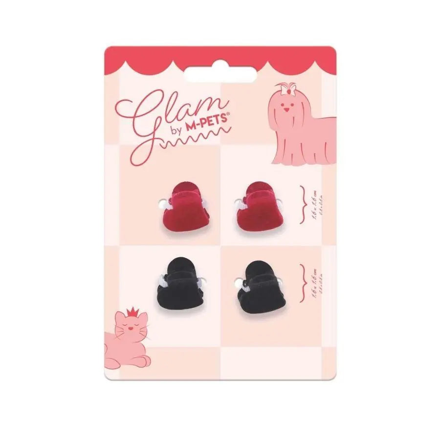 M-Pets Glam Heart Pet Hair Clip for Cats and Dogs Red