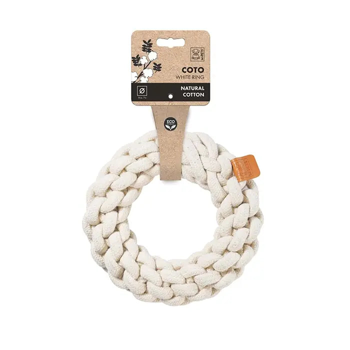M-Pets Coto Cotton Rope Ring Dog Toy White 18cm