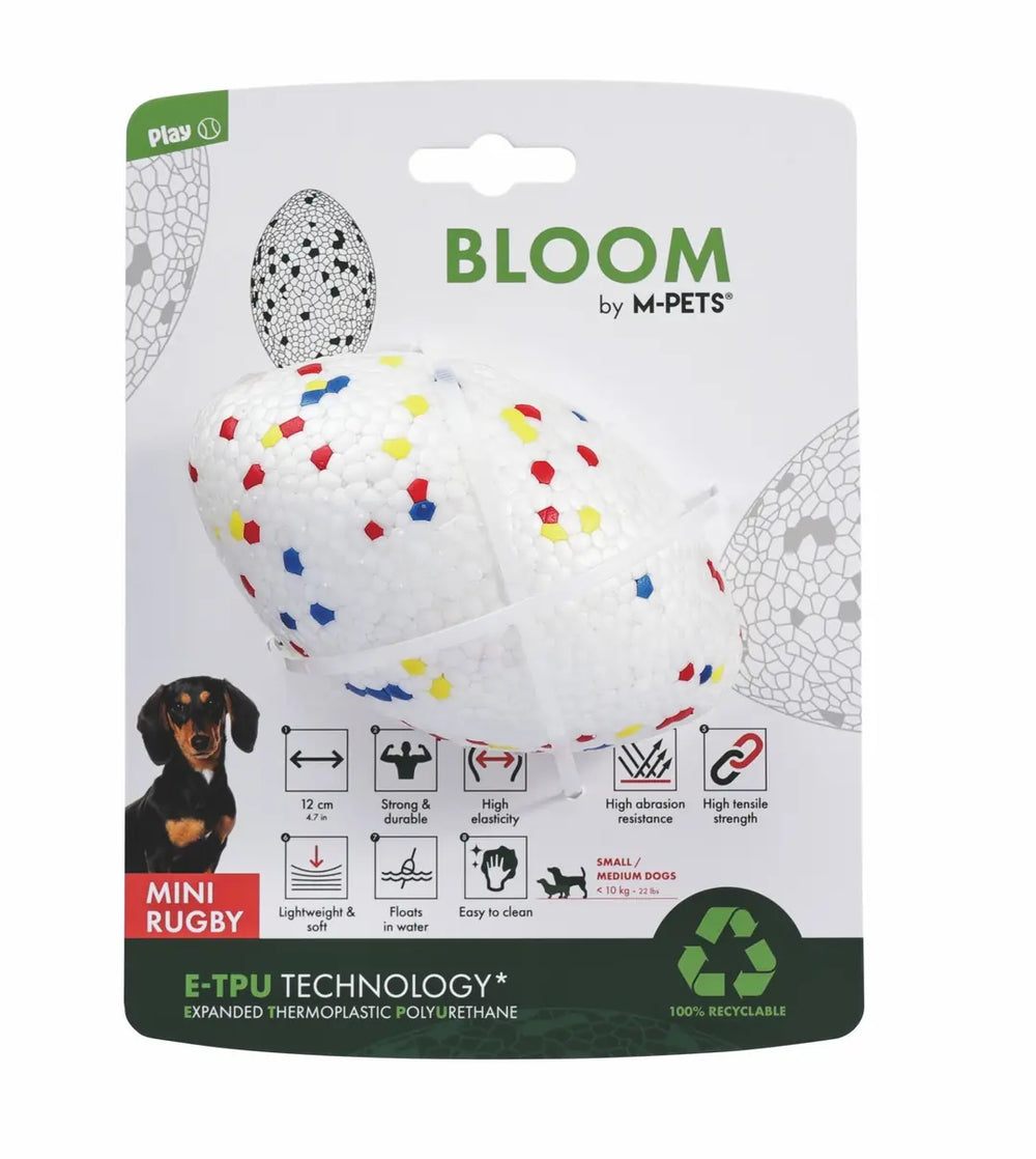 M-Pets Bloom Mini Indestructible Rugby Dog Toy Ball