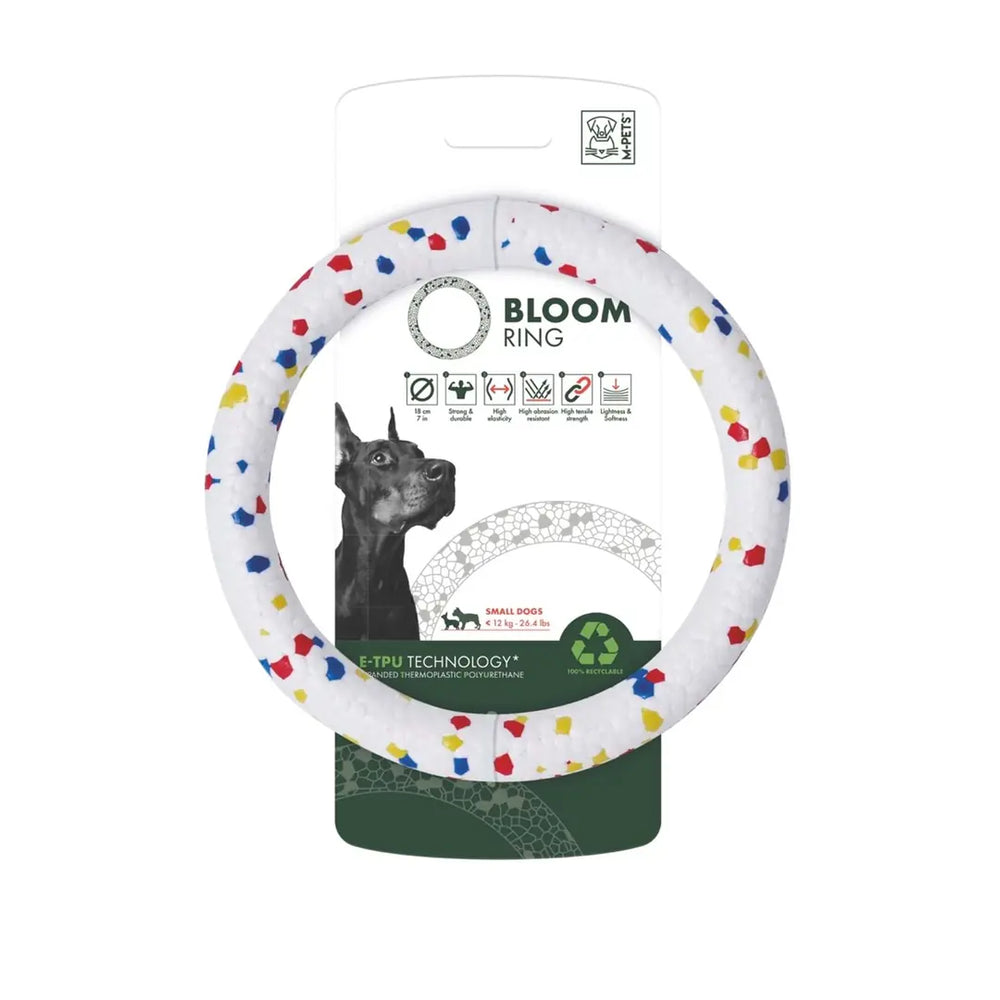 M-Pets Bloom Ring Indestructible Ring Dog Toy for Chewing and Fetch