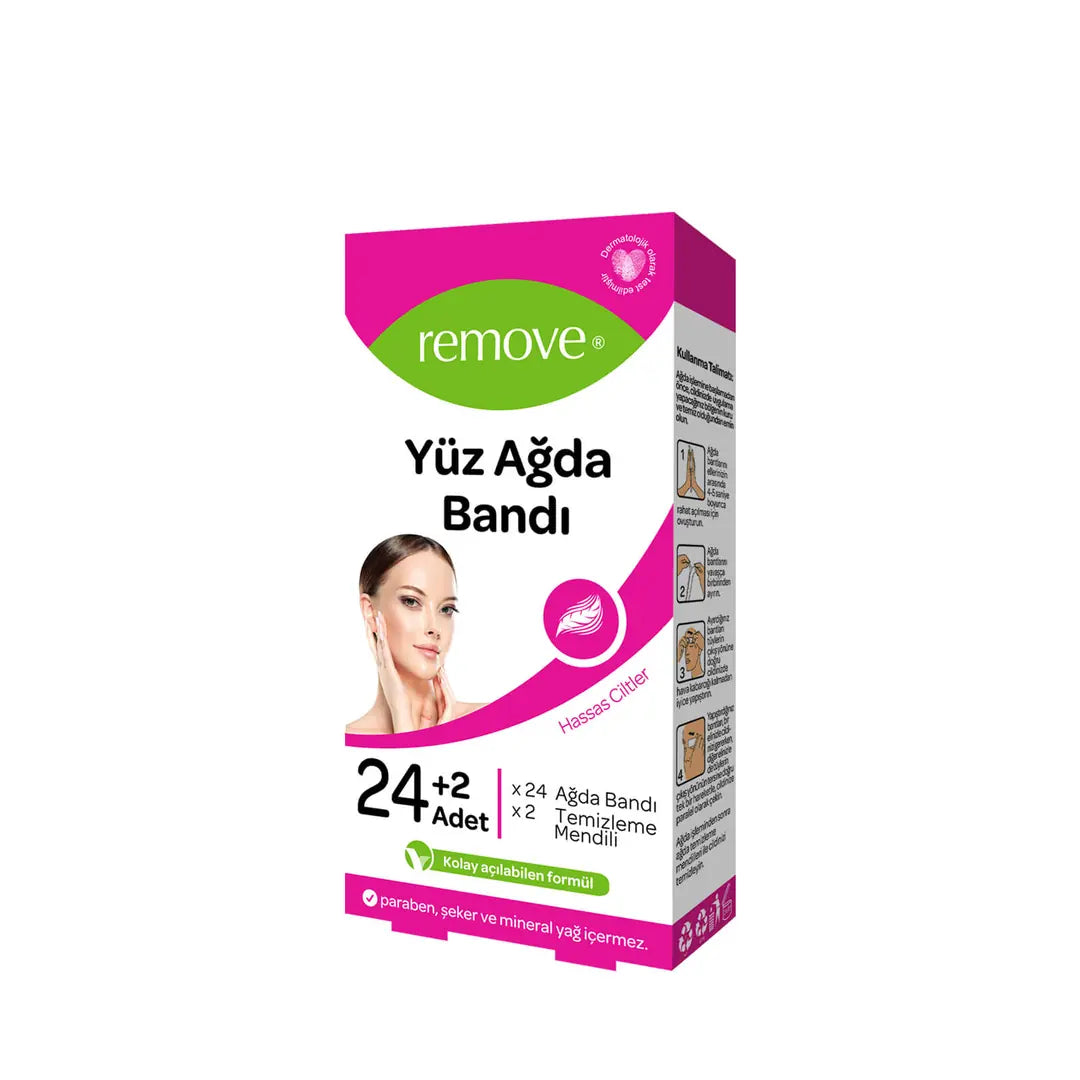 Remove Sensitive Skin Face Wax Strips for Hair Removal 24-Pack