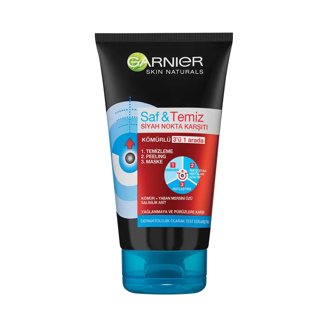 Garnier Pure Active 3-in-1 Charcoal Anti-Blackhead Mask 150ml