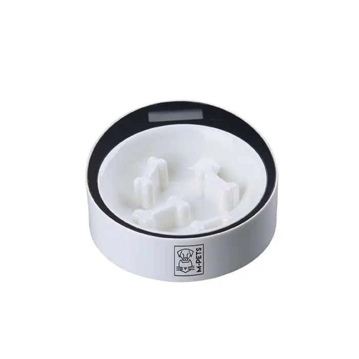 M-Pets Yumi Smart Digital Scale Slow Feeder Pet Bowl White