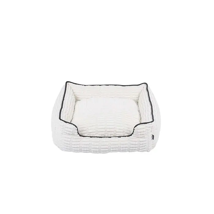 M-Pets Warm Hug Velvet Cat & Dog Bed White Medium