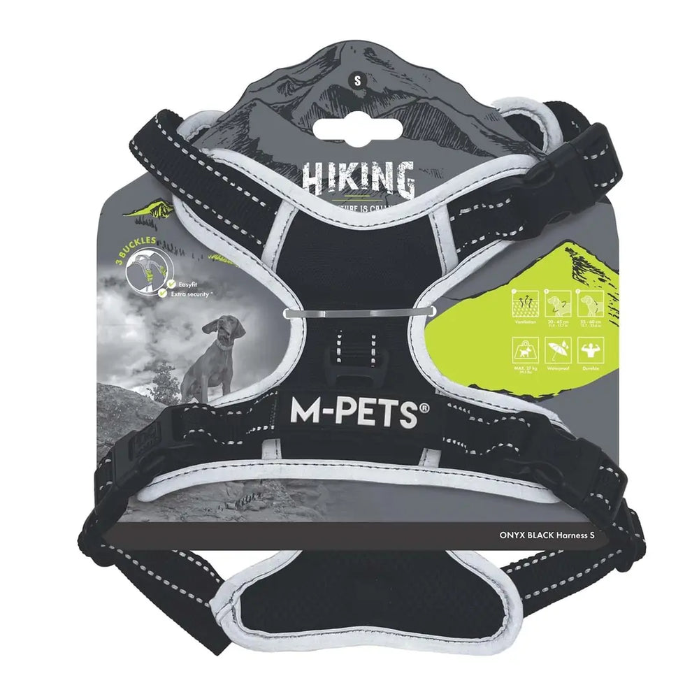 M-Pets Hiking Reflective Soft Dog Harness Black Large
