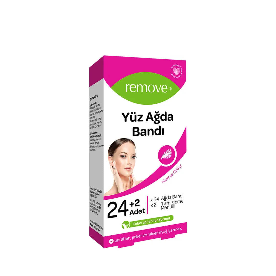 Remove Sensitive Skin Face Wax Strips for Hair Removal 24-Pack