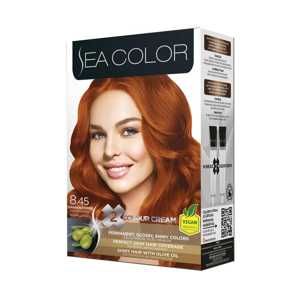 Sea Color 8.45 Cinnamon Copper Hair Dye Set 2-Pack