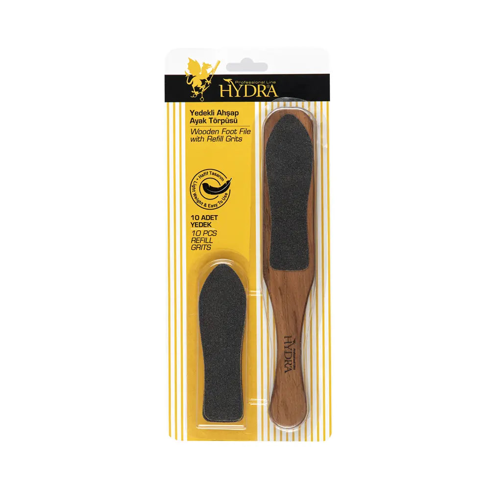 Hydra Wooden Foot File with Refills HD-2228