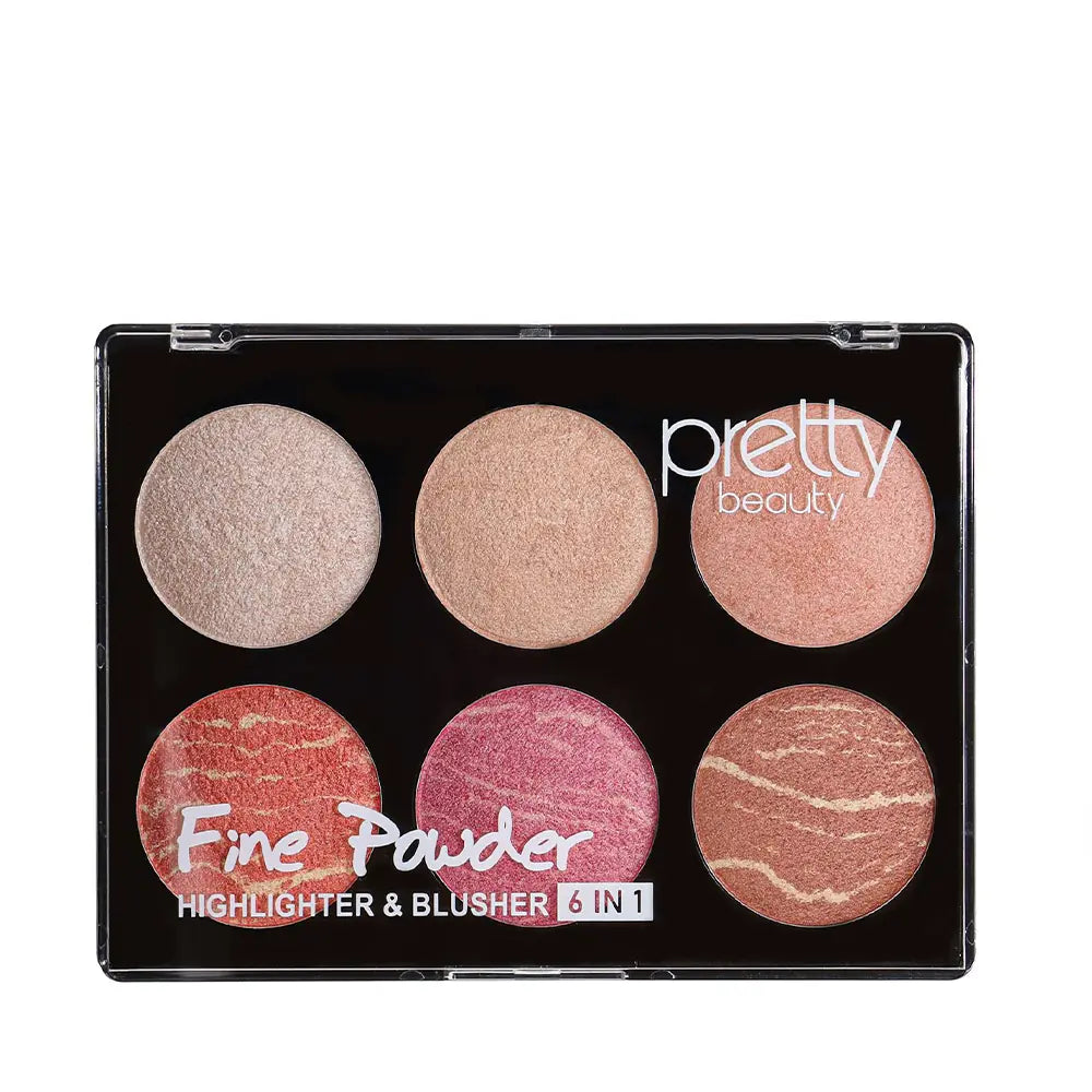 Pretty PB-426 6-in-1 Highlighter &amp; Blush Palette - 02