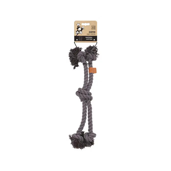 M-Pets COTO Cross Braided Dog Toy Durable Rope Grey 60cm