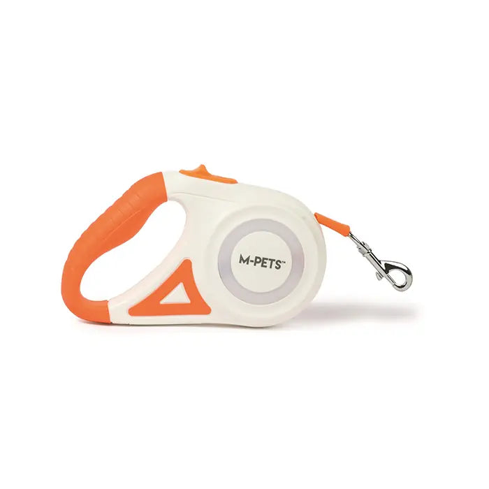 M-Pets Flash LED Automatic Retractable Dog Leash Orange 5m