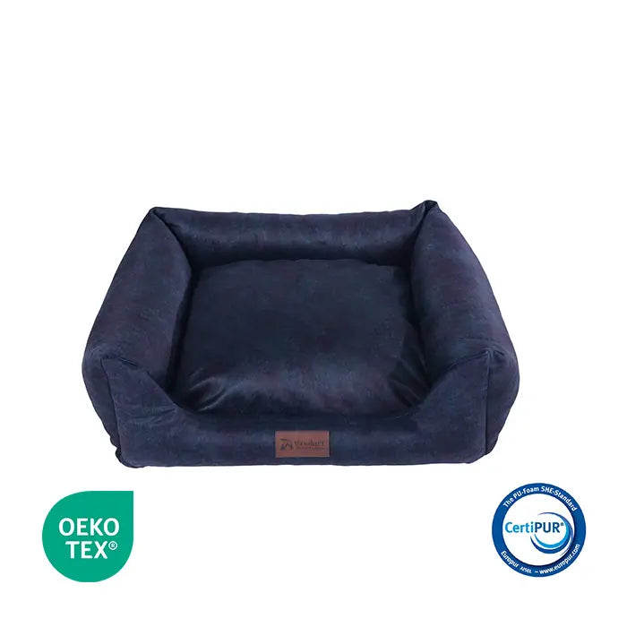 Woolart Clara Large Pet Bed Navy Blue 90x75x25cm