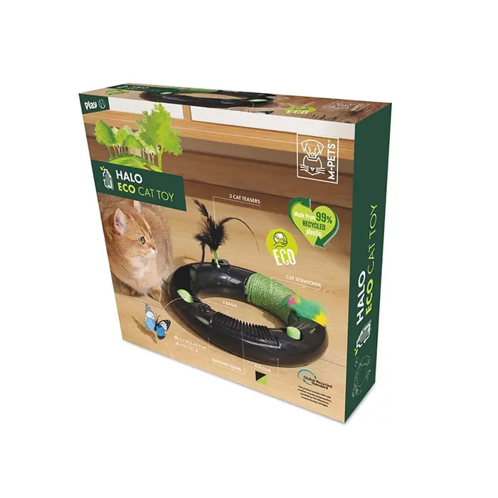 M-Pets Halo Eco Cat Toy with Scratching Pad and Massager