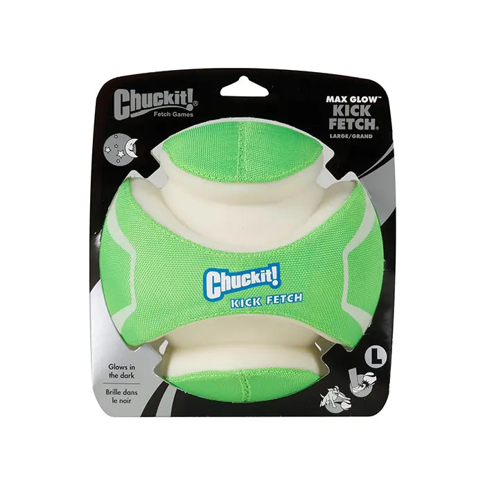 Chuckit Kick Fetch Max Glow Glowing Dog Toy for Night Play Large