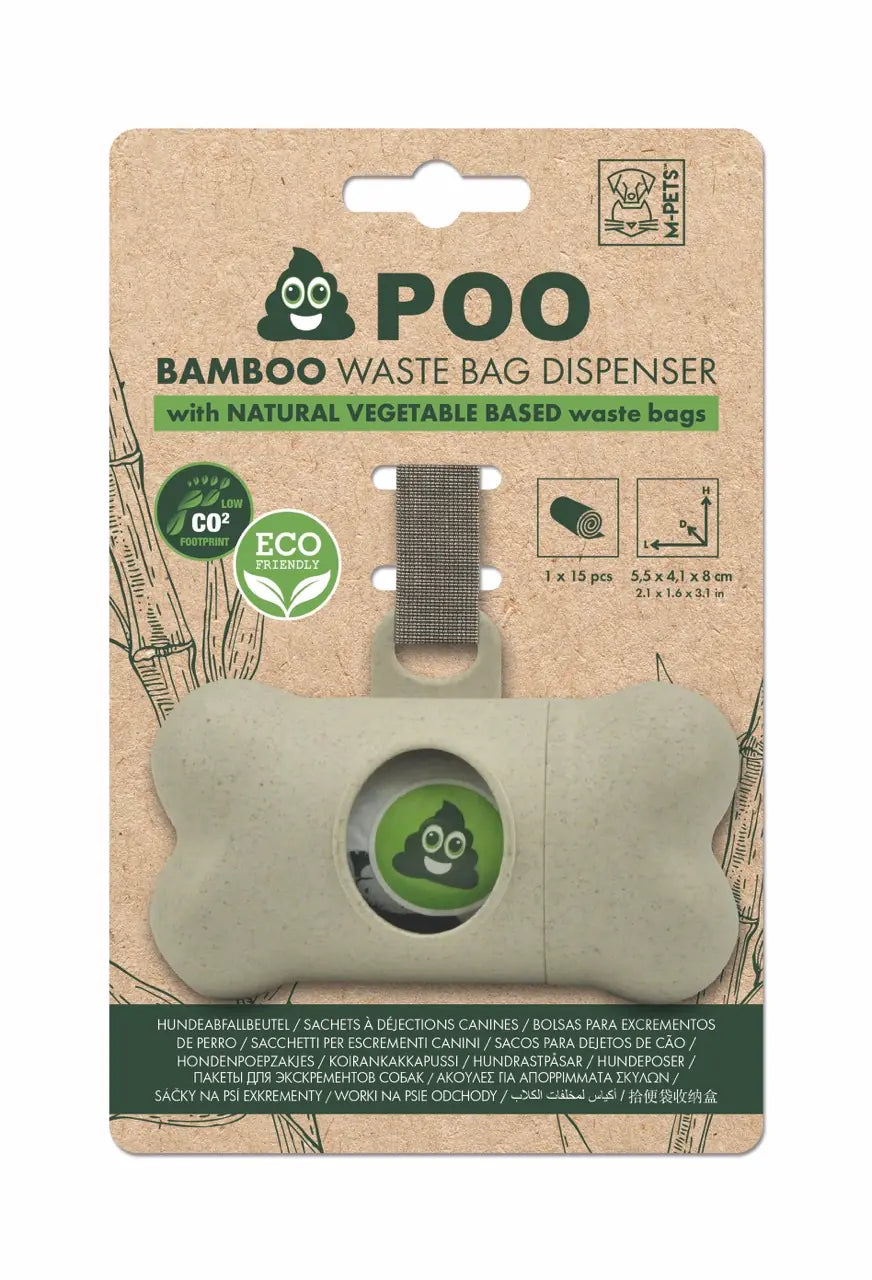M-Pets Poo Bamboo Waste Pickup Bags Set 15 Sheets