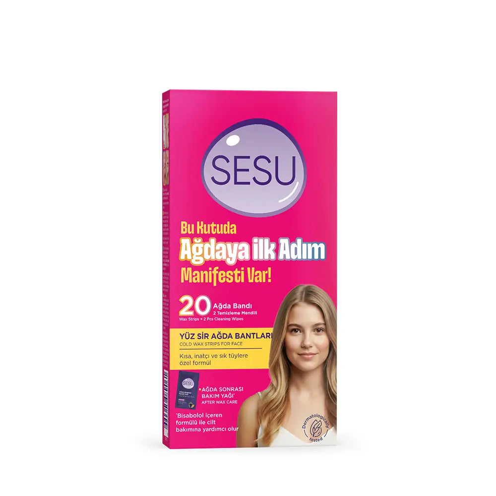 Sesu First Step Facial Wax Strips for Easy Hair Removal 20 ct
